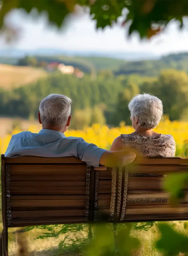 Man and woman on bench